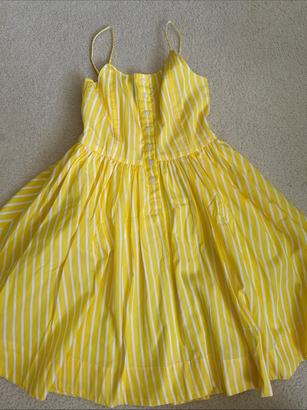 Polo by Ralph Lauren Yellow and White Striped Sundress
